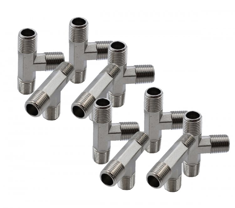 Тройник резьбовой Т-образный M1/4 - M1/4 - M1/4, 10 шт