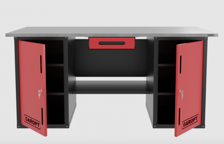 Верстак двухтумбовый с ящиком, красный 1800*700 Garopt, GT1800DDY1.red Верстак двухтумбовый с ящиком, красный 1800*700 Garopt, GT1800DDY1.red