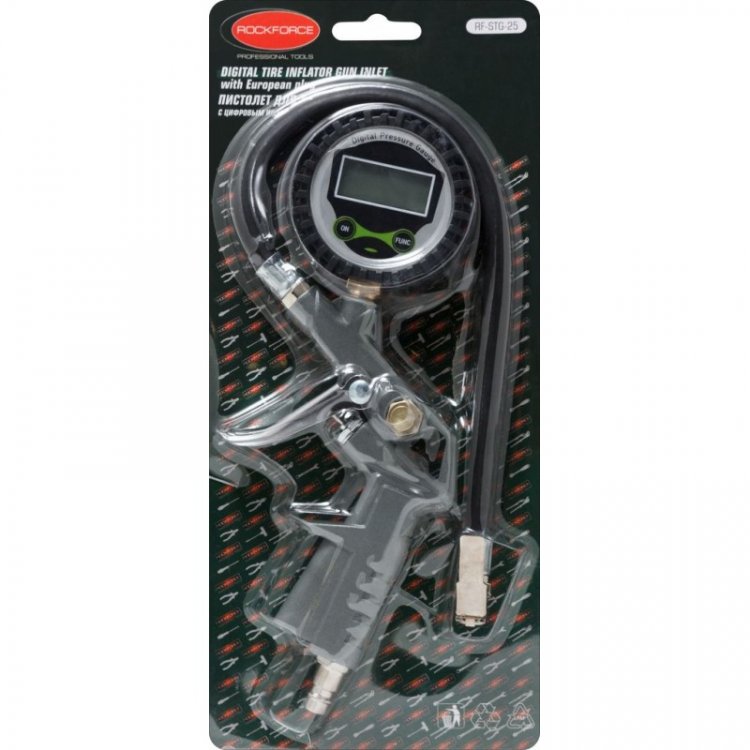 Пистолет для подкачки шин с цифровым манометроми шлангом, в блистере Пистолет для подкачки шин с цифровым манометроми шлангом, в блистере