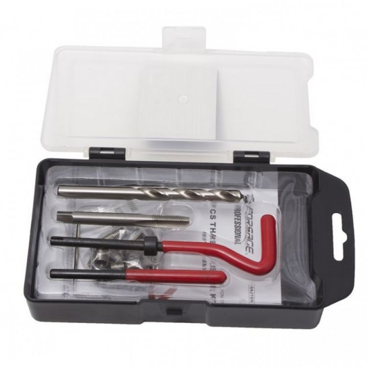 Набор инструментов и футорок для восстановления резьбы М10*1.5, 15пр., в кейсе Набор инструментов и футорок для восстановления резьбы М10*1.5, 15пр., в кейсе