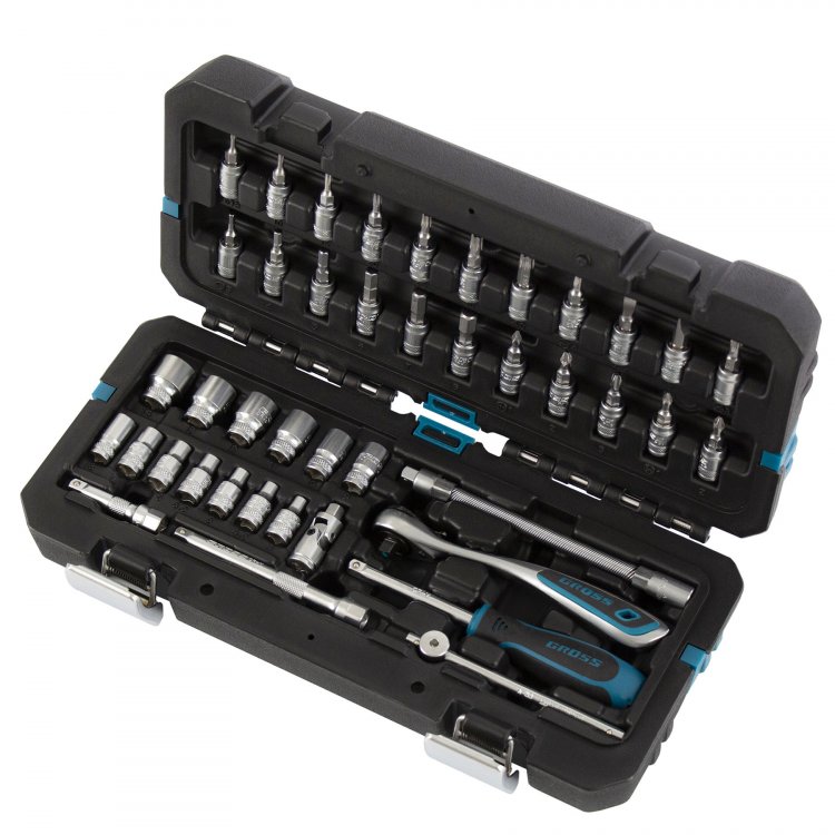 Набор инструментов, 1/4", CrV, 120 зубьев, 42 предмета// Gross