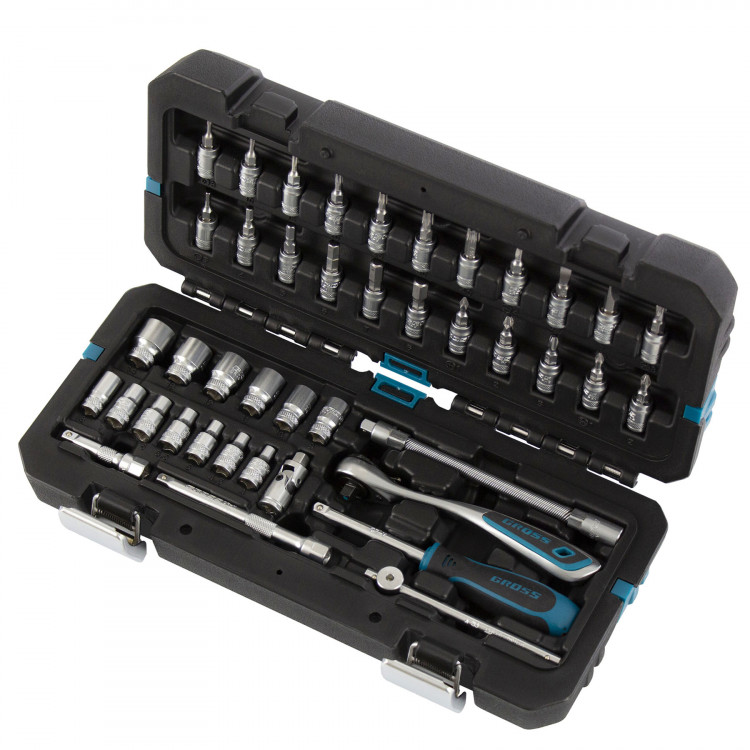 Набор инструментов, 1/4", CrV, 120 зубьев, 42 предмета// Gross
