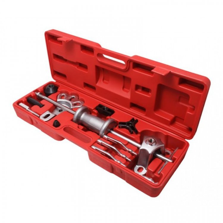 Молоток обратный для съема подшипников в наборе со сменными лапами (17пр.) в кейсе.