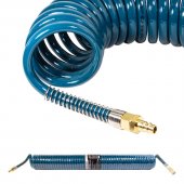 Шланг витой полиуретановый 10мм х 14мм х 15м с быстроразъемами (латунь, максимальное давление - 15bar, рабочая температура от -20 до +60 гр.)