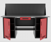 Верстак двухтумбовый с экраном и ящиком, красный 1800*700 Garopt, GT1800DDY1PP.red Верстак двухтумбовый с экраном и ящиком, красный 1800*700 Garopt, GT1800DDY1PP.red