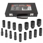 Набор головок ударных глубоких 16пр.,1/2" 6гр.(10,12-19,21,22,24,27,30,32,36мм), в металлическом кейсе Набор головок ударных глубоких 16пр.,1/2" 6гр.(10,12-19,21,22,24,27,30,32,36мм), в металлическом кейсе