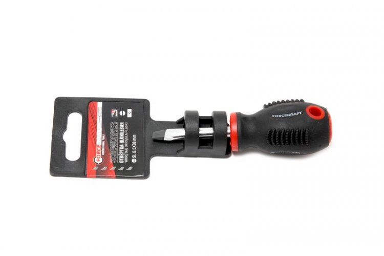 Отвертка шлицевая магнитная "Profi" S2 SL6.5х30мм, на пластиковом держателе