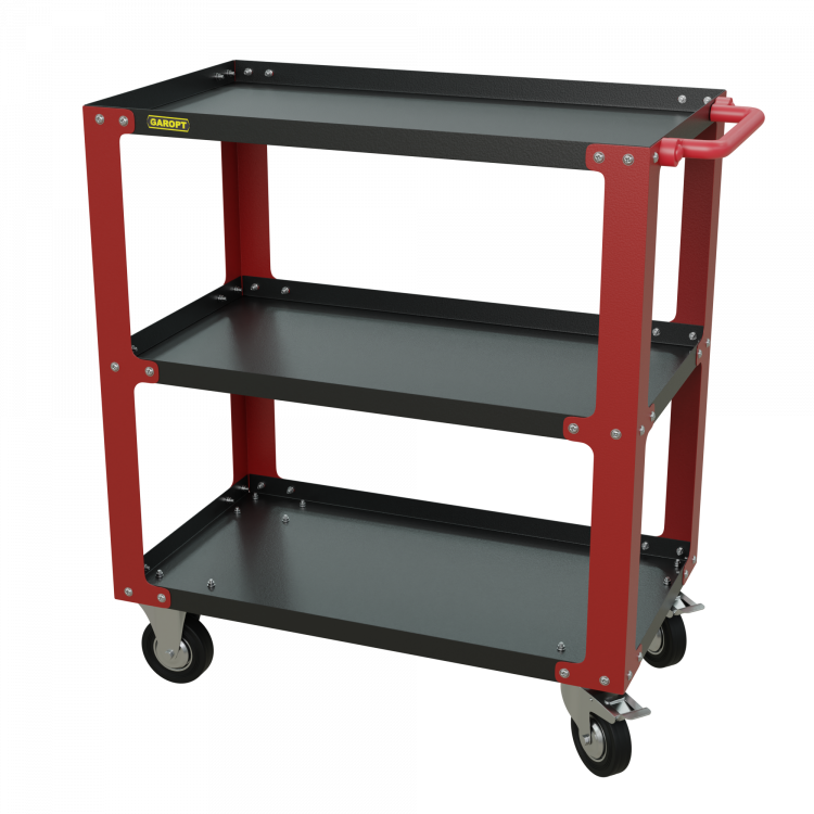 gt3.red Инструментальная тележка GAROPT, три полки, cерия "No boxes", Красная gt3.red Инструментальная тележка GAROPT, три полки, cерия "No boxes", Красная