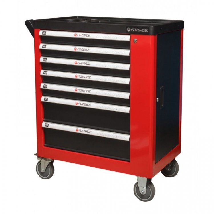 Тележка инструментальная 7-ми полочная (красная), с дополнительной боковой секцией, 600х840х980 (полки:65х400х530-5шт,140х400х530мм-2шт) Тележка инструментальная 7-ми полочная (красная), с дополнительной боковой секцией, 600х840х980 (полки:65х400х530-5шт,140х400х530мм-2шт)