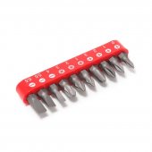 Набор бит 10пр. 1/4" (PH.0,1,2,3, PZ.1,2,3, SL 4, 5.5, 6.5мм-25мм),в блистере