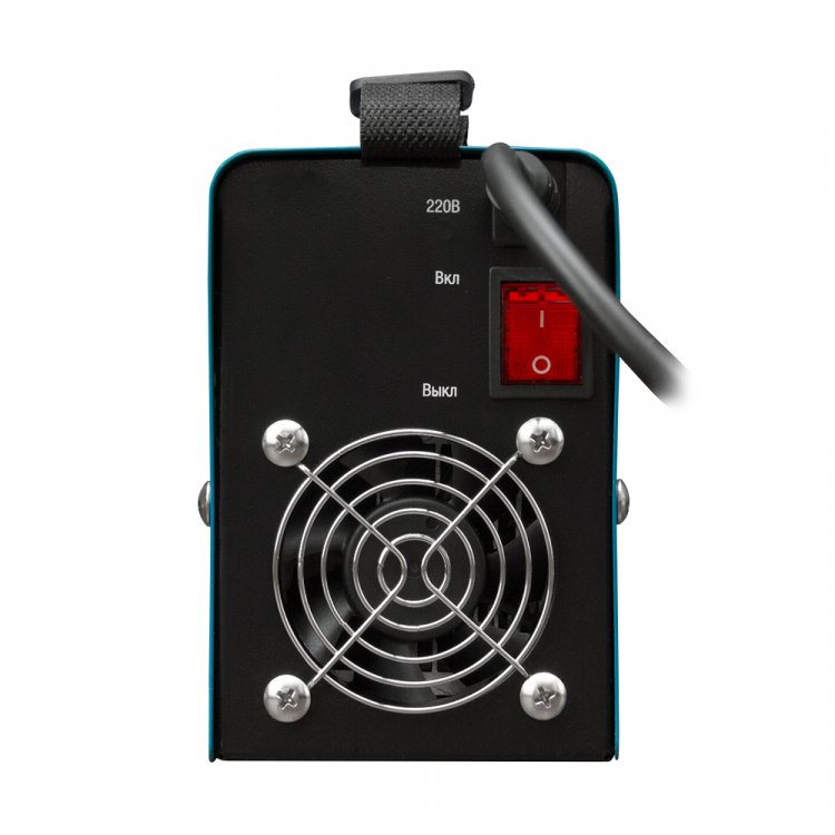 Сварочный аппарат Varteg 190 мини - Работает от 140В. Горячий старт, форсаж дуги, антизалипание. MMA, розетки 25 мм2, напряжение питания: 220В±15%, Диапазон сварочного тока: 20-190А, ПВ: 100%, ремень для переноски, комплектация: кабели 1,2 м, электро