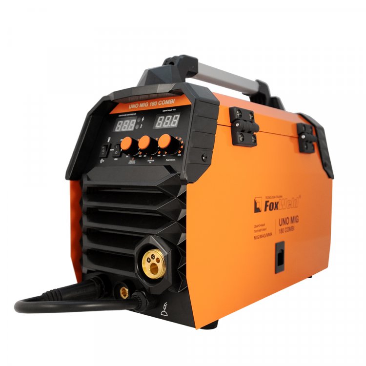 Сварочный полуавтомат UNO MIG 180 COMBI - Напряжение сети, В: 220, Номинальный ток потребления, А: 27,6, Сварочный ток (MIG/MMA), A: 40–180 / 20-140, Артикул: 6787 Сварочный полуавтомат UNO MIG 180 COMBI - Напряжение сети, В: 220, Номинальный ток потребления, А: 27,6, Сварочный ток (MIG/MMA), A: 40–180 / 20-140, Артикул: 6787