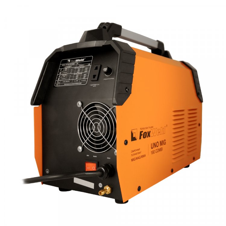 Сварочный полуавтомат UNO MIG 180 COMBI - Напряжение сети, В: 220, Номинальный ток потребления, А: 27,6, Сварочный ток (MIG/MMA), A: 40–180 / 20-140, Артикул: 6787 Сварочный полуавтомат UNO MIG 180 COMBI - Напряжение сети, В: 220, Номинальный ток потребления, А: 27,6, Сварочный ток (MIG/MMA), A: 40–180 / 20-140, Артикул: 6787