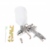 Краскораспылитель с верхним пластиковым бачком (600мл, 1.7мм, 3.5bar, 71-100 л/мин, присоед. резьба 1/4"+штуцер) Краскораспылитель с верхним пластиковым бачком (600мл, 1.7мм, 3.5bar, 71-100 л/мин, присоед. резьба 1/4"+штуцер)