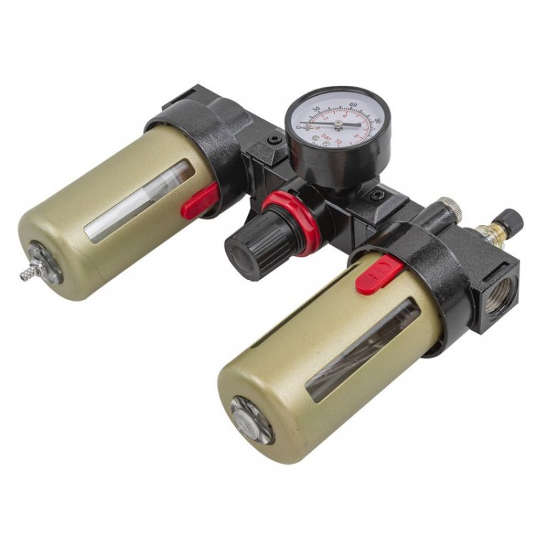 Блок подготовки воздуха с нижним расположением регулятора 1/2"(фильтр-регулятор+лубрикатор)(10Мк, 1400 л/мин, 0-10bar,раб. температура 5°-60°) Блок подготовки воздуха с нижним расположением регулятора 1/2"(фильтр-регулятор+лубрикатор)(10Мк, 1400 л/мин, 0-10bar,раб. температура 5°-60°)