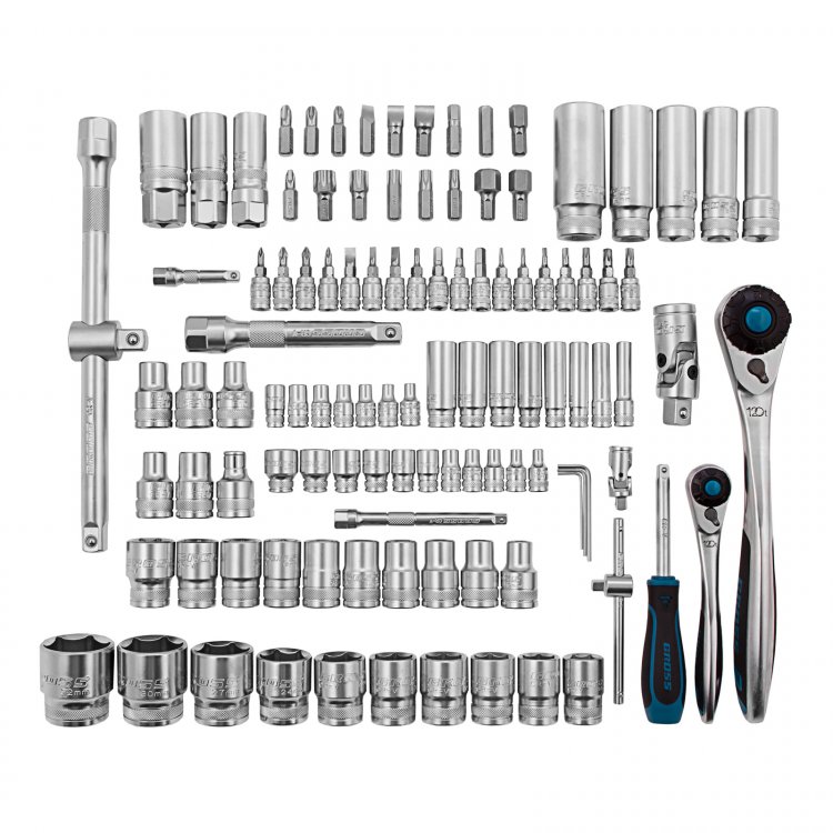 Набор инструментов, 1/4", 1/2", CrV, 120 зубьев, 109 предметов// Gross