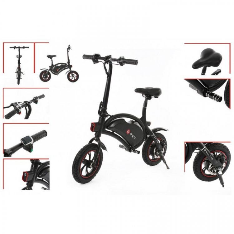 Электросамокат( 350Вт (36В); 5 Аh;  рама: алюминиевый сплав;max скорость-20 км/ч;пробег на одном заряде-20км;дисковый тормоз(задний); вес-10кг; черный