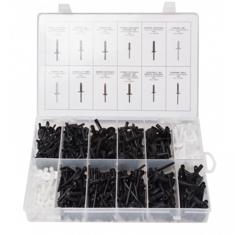 Набор пластиковых крепежей универсальных 235 пр., пластиковом органайзере