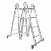 Лестница складная многофункциональная (4х4ступеньки, стремянка-228см, лестница-460см, max нагрузка 150кг, вес 13кг)