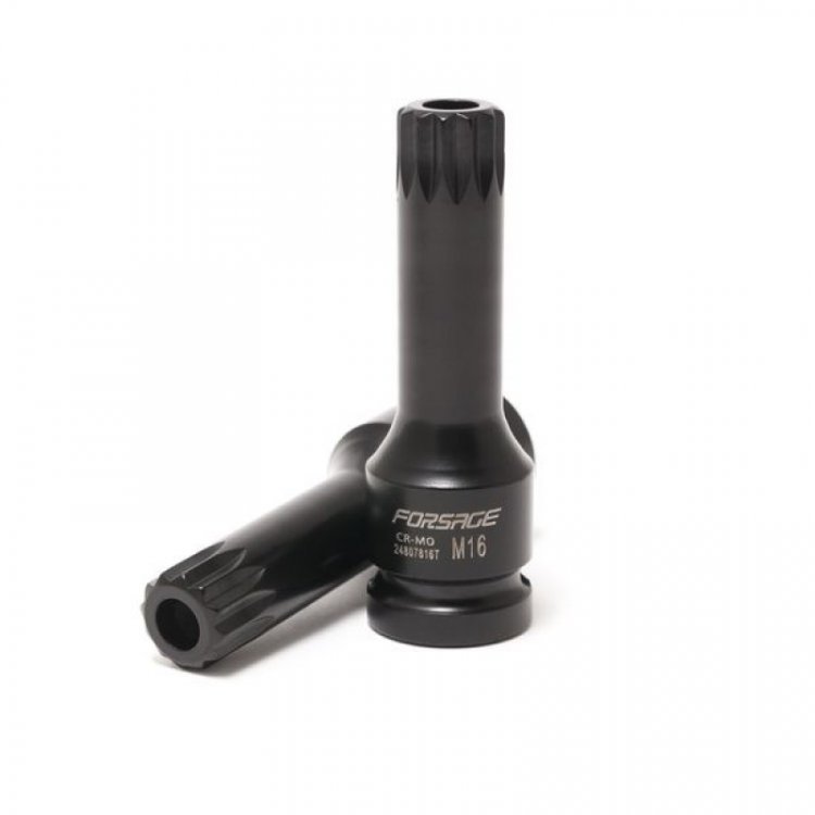 Головка-бита SPLINE глубокая ударная1/2", M5 с отверстием