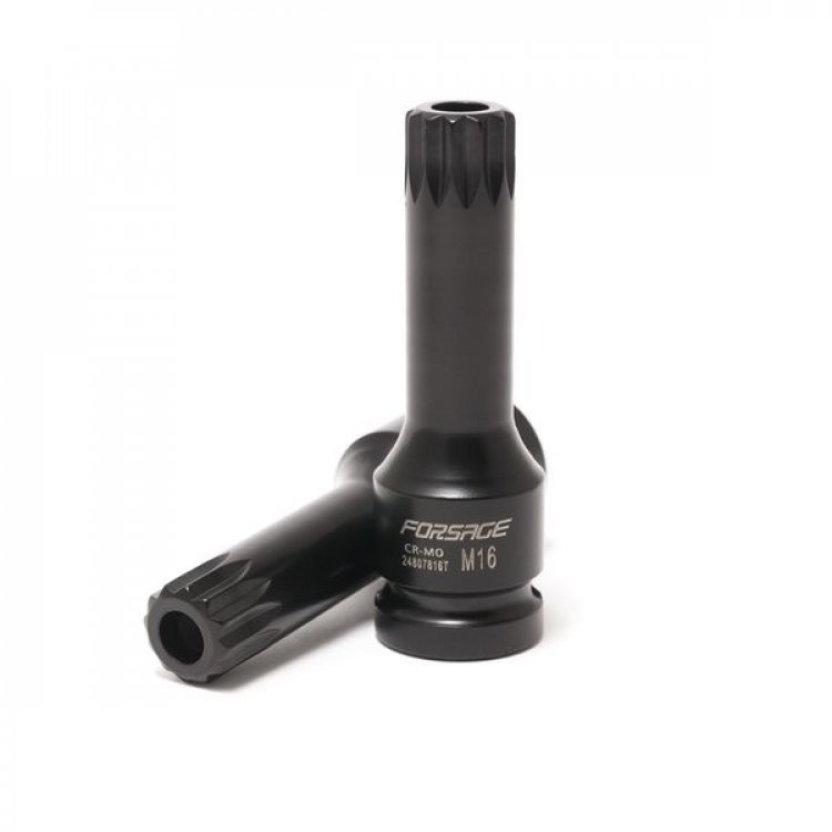 Головка-бита SPLINE глубокая ударная1/2", M5 с отверстием