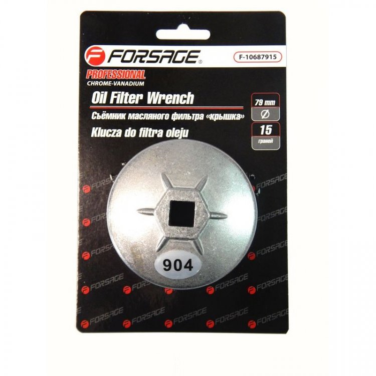 Съемник масляного фильтра "крышка" 80мм х 15гр, в блистере