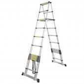 Лестница телескопическая двухсекционная (0.9-3.8+3.8м,12+12ступенек, max нагрузка 150кг, вес 21,0кг)