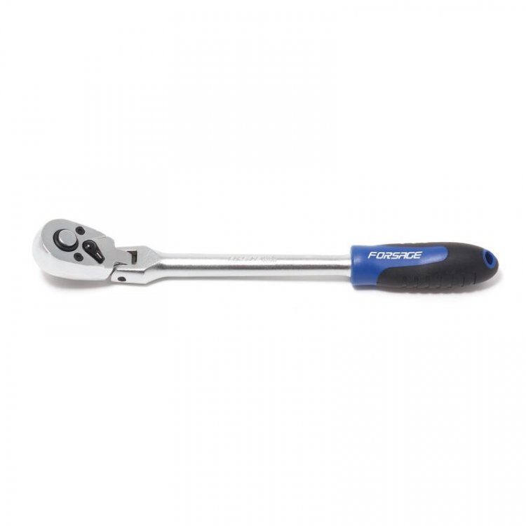 Трещотка реверсивная, шарнирная с резиновой ручкой  3/8"L-270мм(72зуб)