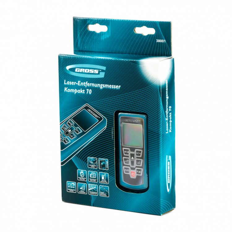 Дальномер лазерный Kompakt 70,от 0,05 до 70 м,функц, Пифагора,площадь,объем,таймер Gross Дальномер лазерный Kompakt 70,от 0,05 до 70 м,функц, Пифагора,площадь,объем,таймер Gross