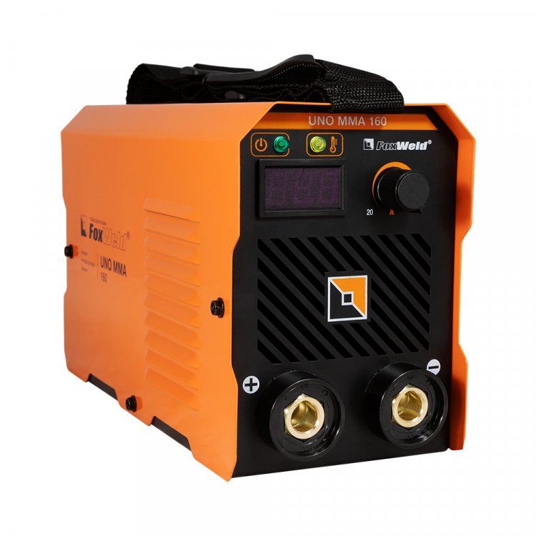 Сварочный аппарат UNO MMA 160 - Цифровой дисплей. Горячий старт, форсаж дуги, антизалипание. MMA, панельные розетки 35 мм2, напряжение питания: 220В±15%, Диапазон сварочного тока: 20-160А, ПВ: 100%, ремень для переноски, комплектация: кабели 3 м, эле Сварочный аппарат UNO MMA 160 - Цифровой дисплей. Горячий старт, форсаж дуги, антизалипание. MMA, панельные розетки 35 мм2, напряжение питания: 220В±15%, Диапазон сварочного тока: 20-160А, ПВ: 100%, ремень для переноски, комплектация: кабели 3 м, эле