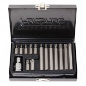 Набор бит TORX с отверстием и битодержателем,15пр. 1/2"(L:30/75мм; Т20,Т25,Т30,Т40,Т45,Т50,Т55), в металлическом кейсе