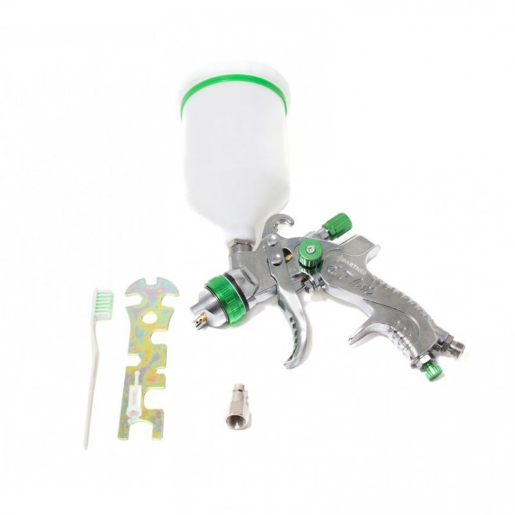 Краскораспылитель с верхним пластиковым бачком (600мл, 1.4мм, 3.5bar, 100-128 л/мин, присоед. резьба 1/4"+штуцер) Краскораспылитель с верхним пластиковым бачком (600мл, 1.4мм, 3.5bar, 100-128 л/мин, присоед. резьба 1/4"+штуцер)