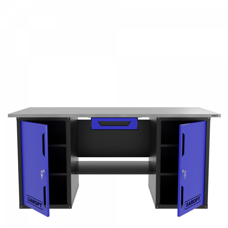Верстак двухтумбовый с ящиком, синий 1800*700 Garopt, GT1800DDY1.blue