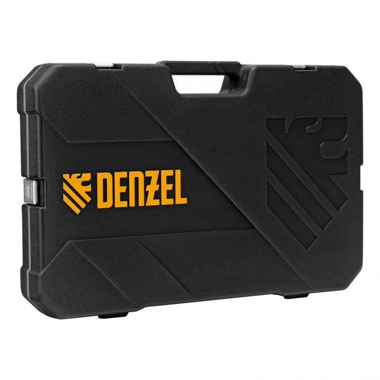 Набор инструментов, 1/2", 1/4", CrV, S2, пластиковый кейс, 122 предмета// Denzel