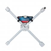 Ключ балонный крестовой 17-19-21-22мм с адаптером 1/2" на пластиковом держателе