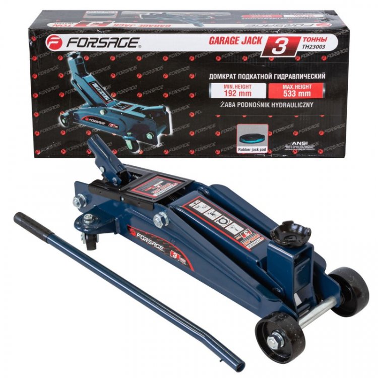Домкрат подкатной гидравлический 3 т (h min-192мм, h max-533мм) Домкрат подкатной гидравлический 3 т (h min-192мм, h max-533мм)