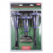 Набор зубил c прорезиненной защитной рукояткой, 3пр.(4х305мм,25х305мм,102х216мм),в блистере