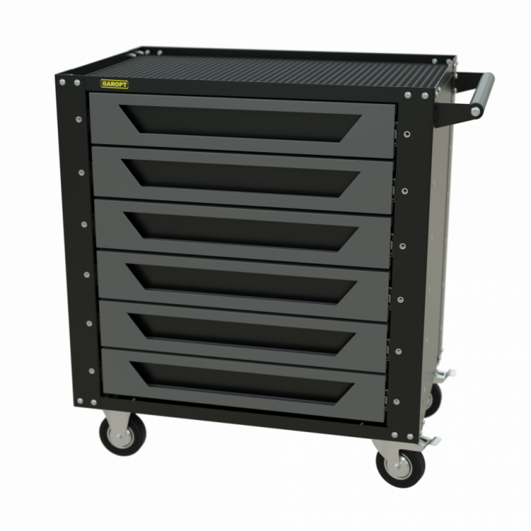 Тележка инструментальная Garopt 6 ящиков СЕРАЯ, Серия "Low-cost"