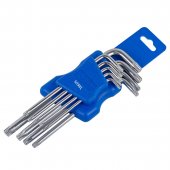 Набор ключей TORX Г-образных длинных 9пр. (Т10, Т15, Т20, Т25, Т27, Т30, Т40, Т45, Т50)в пластиковом держателе