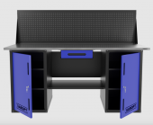 Верстак двухтумбовый с экраном и ящиком, синий 1800*700 Garopt, GT1800DDY1PP.blue Верстак двухтумбовый с экраном и ящиком, синий 1800*700 Garopt, GT1800DDY1PP.blue