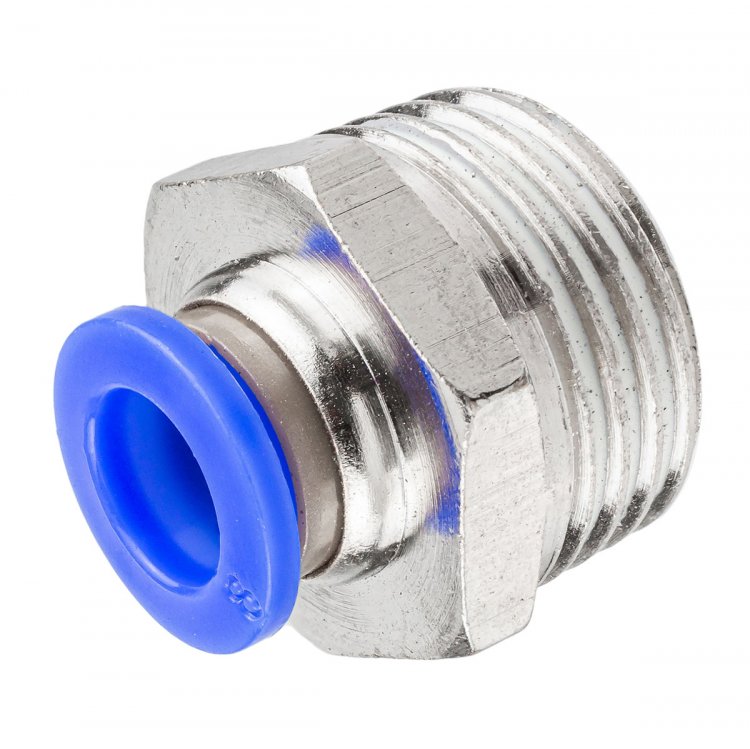 Фитинг для пластиковых трубок 8мм с наружной резьбой 1/2"