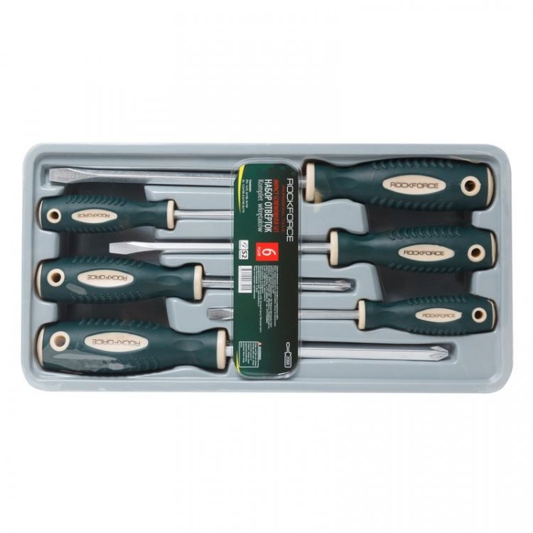 Набор отверток магнитных "Profi" S2, 6пр. (PH:1x75, 2x100, 3x150мм; SL 5.5х100, 6.5х150, 8х175мм)в лотке