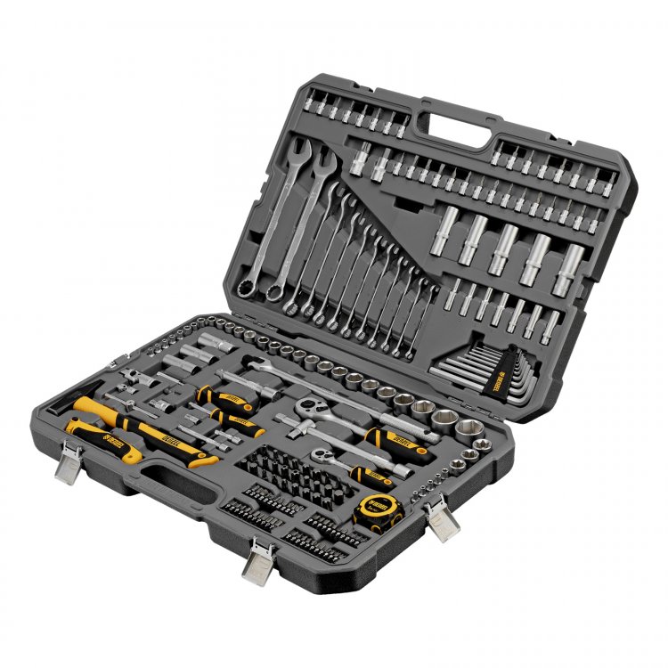 Набор инструментов, 1/2", 1/4", CrV, S2, пластиковый кейс, 194 предмета// Denzel