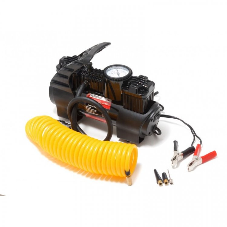 Компрессор поршневой автомобильный двухцилиндровый F-003 "FORSAGE" (55л/мин, 30А) 12V Компрессор поршневой автомобильный двухцилиндровый F-003 "FORSAGE" (55л/мин, 30А) 12V