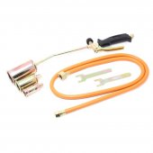 Горелка газовая с насадками и гибким шлангом (насадки-25,35,50мм; L-390мм;L шланга-1.5м) на блистере