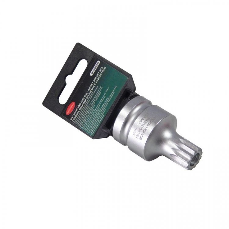 Головка-бита SPLINE с отверстием 3/4" M18, на пластиковом держателе