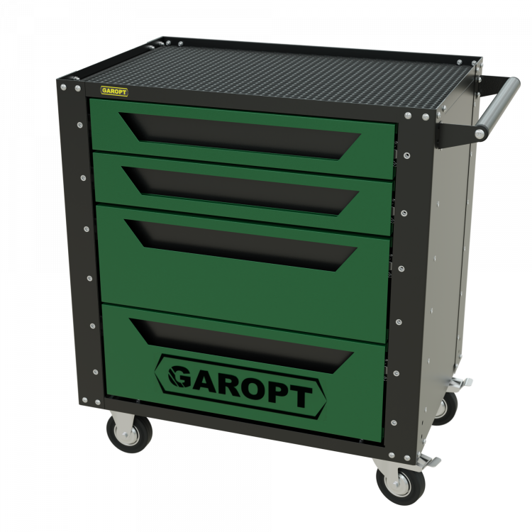 Тележка инструментальная Garopt 4 ящика ЗЕЛЕНАЯ, Серия "Low-cost" Тележка инструментальная Garopt 4 ящика ЗЕЛЕНАЯ, Серия "Low-cost"