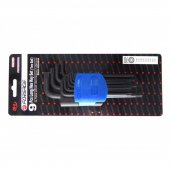 Набор ключей TORX Г-образных длинных с шаром, 9пр. (Т10, Т15, Т20, Т25, Т27, Т30, Т40, Т45, Т50),в пластиковом держателе