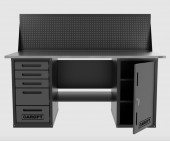 Верстак двухтумбовый дверь/5 ящиков с экраном, серый 1800*700 Garopt, GT1800DY5PP.grey Верстак двухтумбовый дверь/5 ящиков с экраном, серый 1800*700 Garopt, GT1800DY5PP.grey