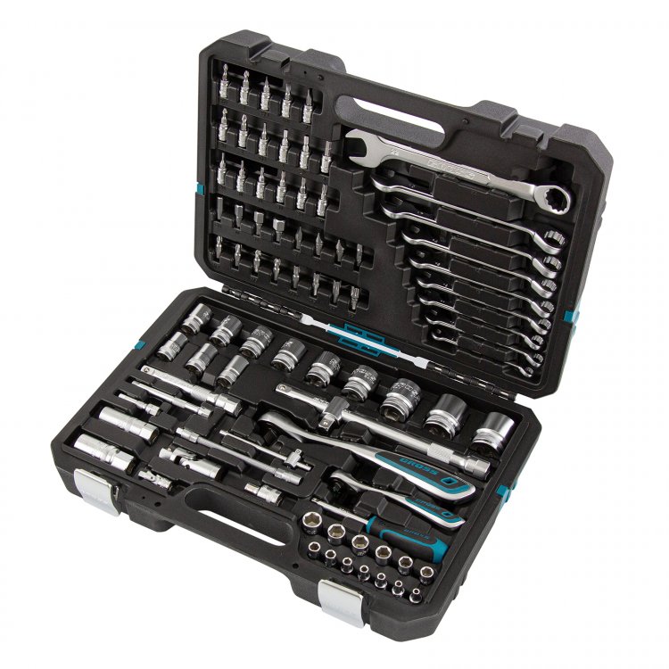 Набор инструментов, 1/4", 1/2", CrV, 120 зубьев, 82 предмета// Gross Набор инструментов, 1/4", 1/2", CrV, 120 зубьев, 82 предмета// Gross